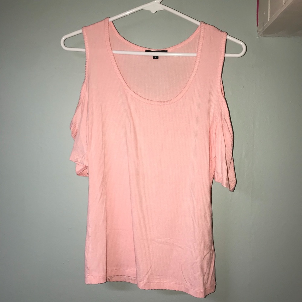 Light Pink Cold Shoulder Top